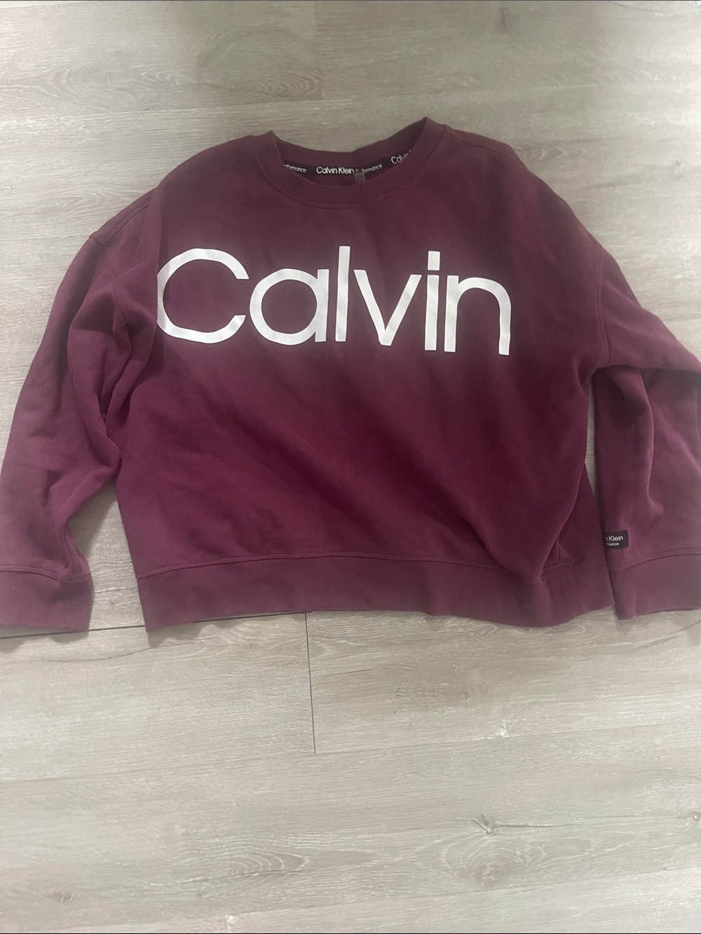 Calvin Klein Burgundy Logo Crewneck Sweatshirt